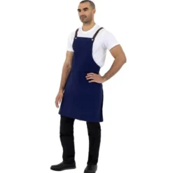 Tablier Bavette En Coton Southside Bleu Marine - Southside