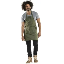 Tablier Bavette Mixte Nordic Base Vert Denim 70 x 75 cm - Chaud Devant
