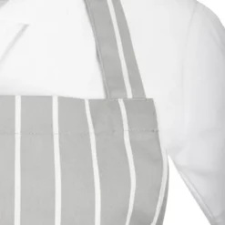Tablier Bavette Rayé Gris et Blanc - Whites Chefs Clothing