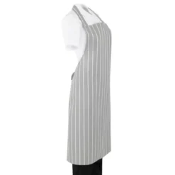 Tablier Bavette Rayé Gris et Blanc - Whites Chefs Clothing