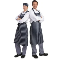 Tablier Bavette Rayé Marine et Blanc XL - Whites Chefs Clothing