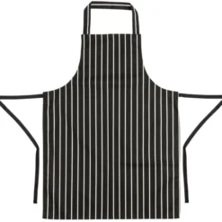 Tablier Bavette Rayé Noir et Blanc - Whites Chefs Clothing