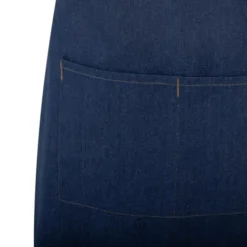 Tablier Court Denim Bleu Attaches Marron Clair - Southside