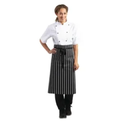Tablier De Cuisine Whites Rayé Blanc Et Noir - Whites Chefs Clothing