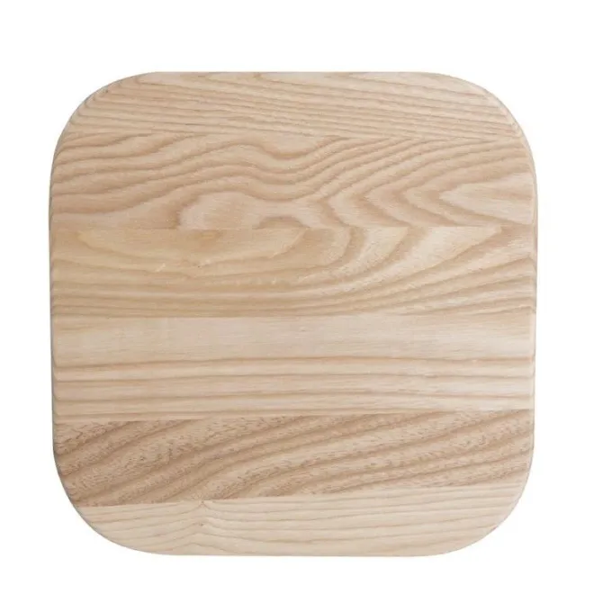 Tabouret Bas en Acier Galvanisé avec Assise en Bois - Lot de 4 - Bolero