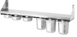 Étagère Inox à épices 6 x Bacs GN1/6 avec fixation - Bartscher