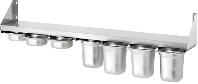 Étagère à épices en inox 1.4m pour 7 bacs GN1/6 - Bartscher