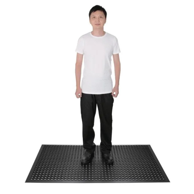 Tapis en Caoutchouc Anti-Fatigue Noir - Jantex