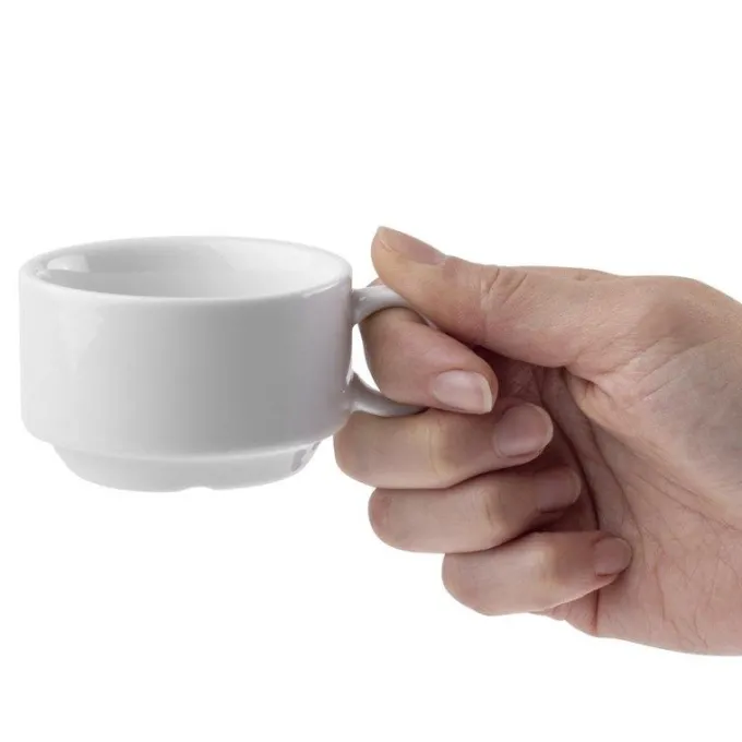 Tasse à expresso empilable blanche Olympia - Boite de 12