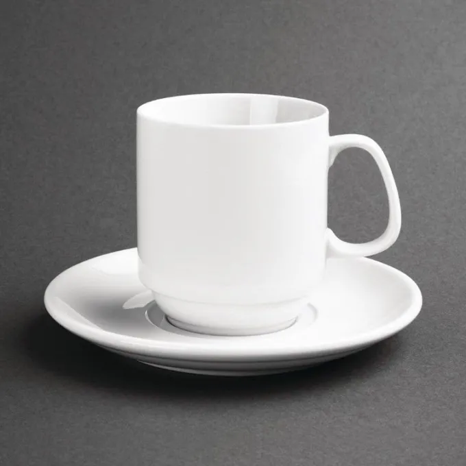 Tasses Empilables Blanches 284ml Lot de 12 Olympia