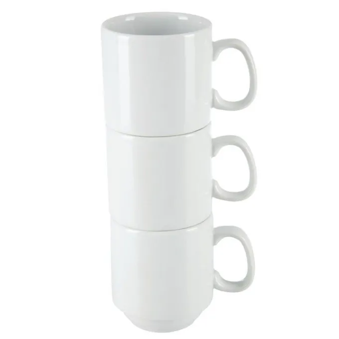Tasses Empilables Blanches 284ml Lot de 12 Olympia