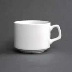 Tasses Empilables Porcelaine Blanche 200 ml - Lot de 6 - Lumina Fine China