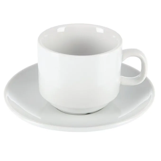 Tasse à Thé Empilable Blanche 200 ml Whiteware Lot de 12 Olympia