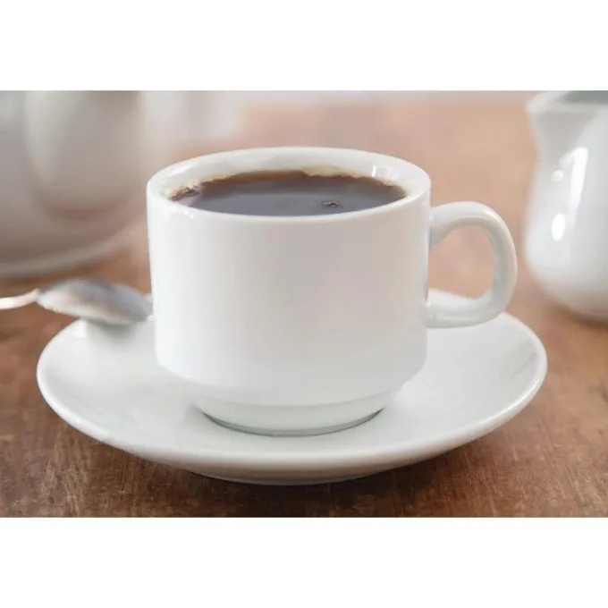 Tasse à Thé Empilable Blanche 200 ml Whiteware Lot de 12 Olympia