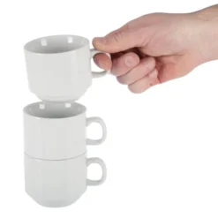 Tasse à Thé Empilable Blanche 200 ml Whiteware Lot de 12 Olympia