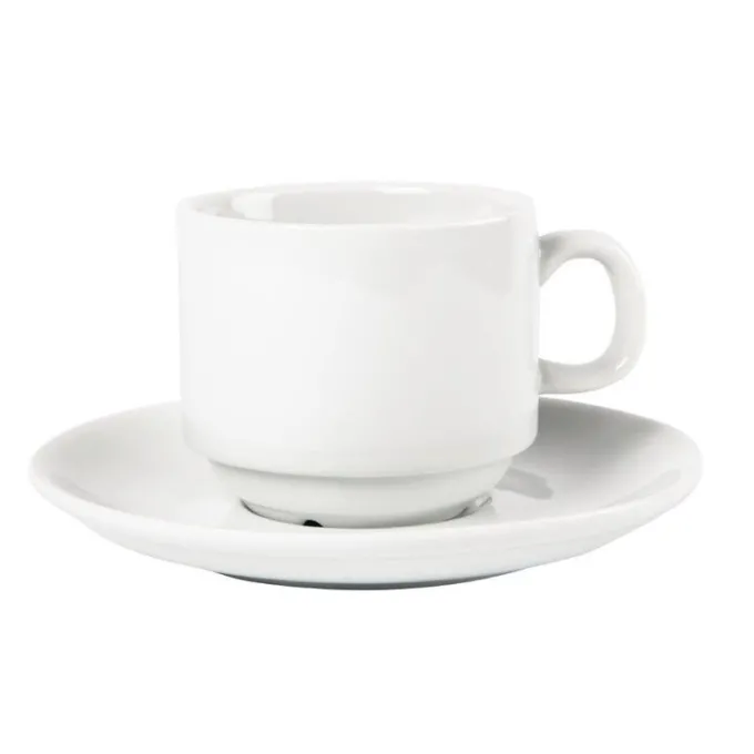 Tasse à Thé Empilable Blanche 200 ml Whiteware Lot de 12 Olympia