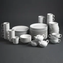 Tasse à Thé Empilable Blanche 200 ml Whiteware Lot de 12 Olympia