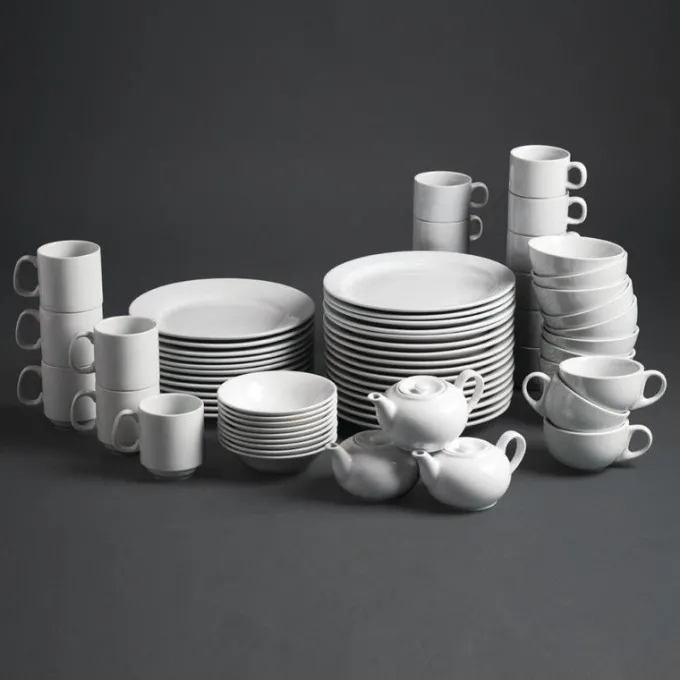 Tasse à Thé Empilable Blanche 200 ml Whiteware Lot de 12 Olympia