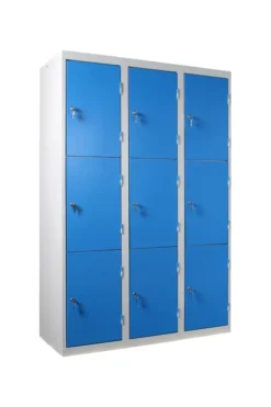 Vestiaire Multicasiers Acier 3 Colonnes 9 Cases - L 900 mm