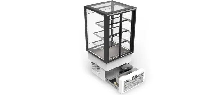 Vitrine Chaude avec Base 60 Integra drop-in Série Sahara - 3 Etagères - Accès Frontal GRAB&GO et Arrière - Sayl