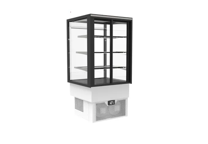 Vitrine Chaude avec Base 60 Integra drop-in Série Sahara - 3 Etagères - Accès Frontal GRAB&GO et Arrière - Sayl