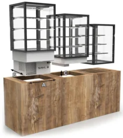 Vitrine Chaude Drop-in Integra 3 Niveaux - 600x600 mm - SAYL