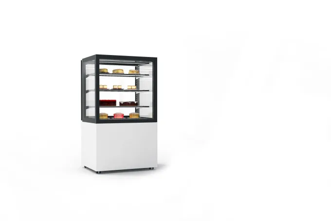 Vitrine Chaude 4 Faces avec Base 60 Serie Integra - 600 x 600 x 1100 mm et avec Accès Frontal - Sayl