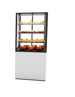 Vitrine Chaude à 4 Faces avec Base 60 - 600 x 600 x 1400 mm et Sans Accès Frontal - 3 étagères Réglables - Sayl