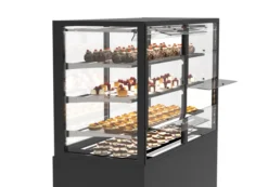 Vitrine Chaude 4 faces Série Sahara Integra base 120 - Accès Frontal Porte en Plexi et Arrière - 3 Etagères - Sayl