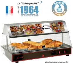 Vitrine chauffante avec bloc lumineux - GN 1/1 - 1 niveau - Sofraca