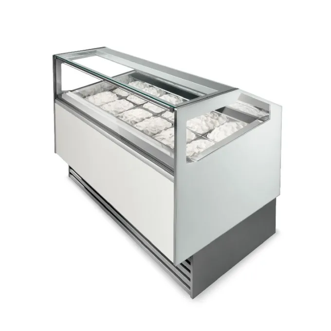 VITRINE CRÈME GLACÉE - FROID VENTILÉ -18/-20°C - 12 BACS DE 5 L - 897W - Isotech