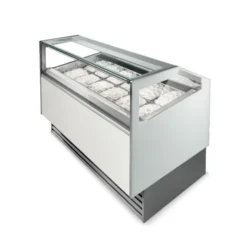 VITRINE CRÈME GLACÉE - FROID VENTILÉ -18/-20°C - 18 BACS DE 5 L - 1288W - Isotech