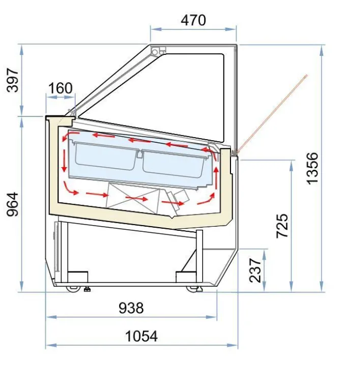 Vitrine à Crème Glacée - 870 Litres - Combisteel