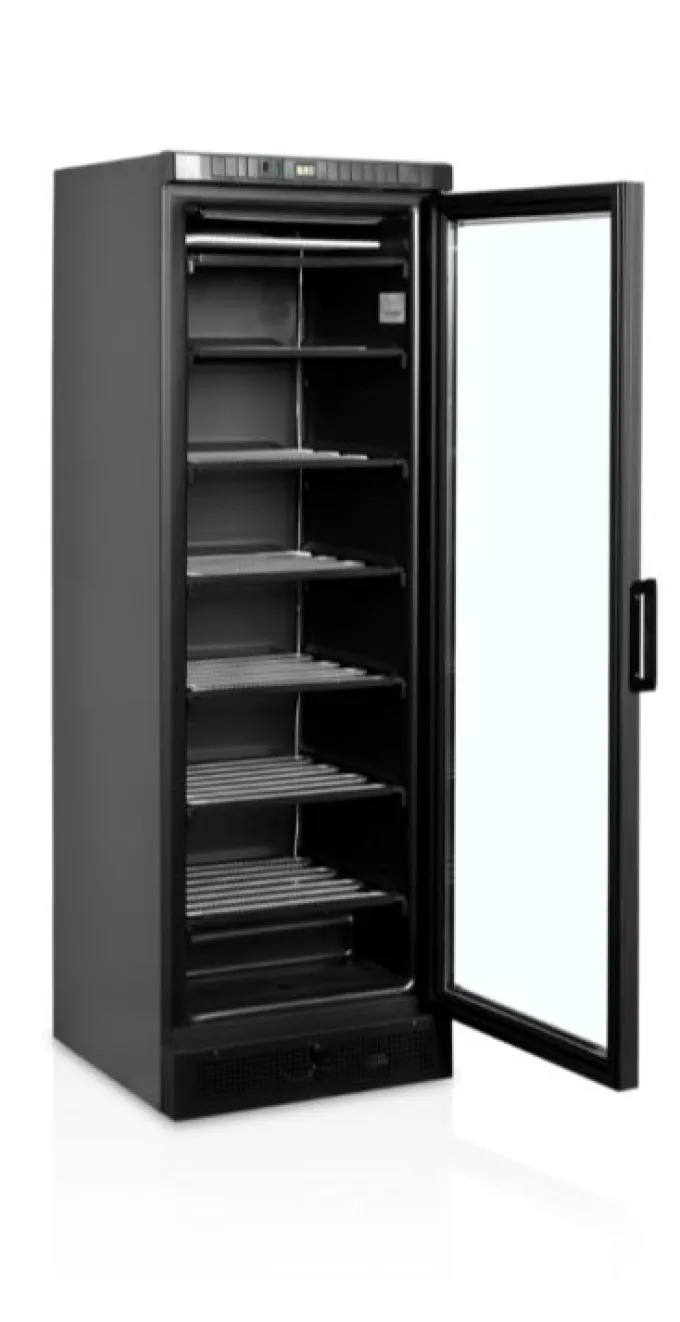 Vitrine froid négatif à porte vitrée chauffée - Couleur Noir - TEFCOLD