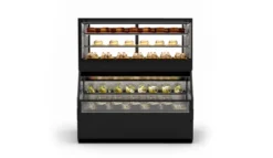 Vitrine Murale Série Integra Combi - Module Supérieur Version Chaud et Module Inférieur Version Neutre - 3 Etagères - Sayl