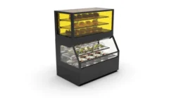 Vitrine Murale Série Integra Combi - Module Supérieur Version Neutre et Module Inférieur en Version Neutre - 2 Etagères - Sayl
