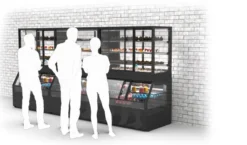 Vitrine Murale Série Integra Combi - Module Supérieur Version Neutre et Module Inférieur en Version Neutre - Sayl