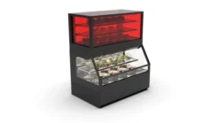 Vitrine Murale Série Integra Combi - Module Supérieur en Version Chaud et Module Inférieur Version Neutre - Sayl