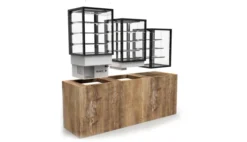 Vitrine Neutre avec Base 60 Integra Série Neutral - 2 Etagères - Accès Frontal GRAB&GO et Arrière - Sayl