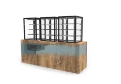 Vitrine Neutre avec Base 60 Integra Série Neutral - 3 Etagères - Accès Frontal GRAB&GO et Arrière - Sayl