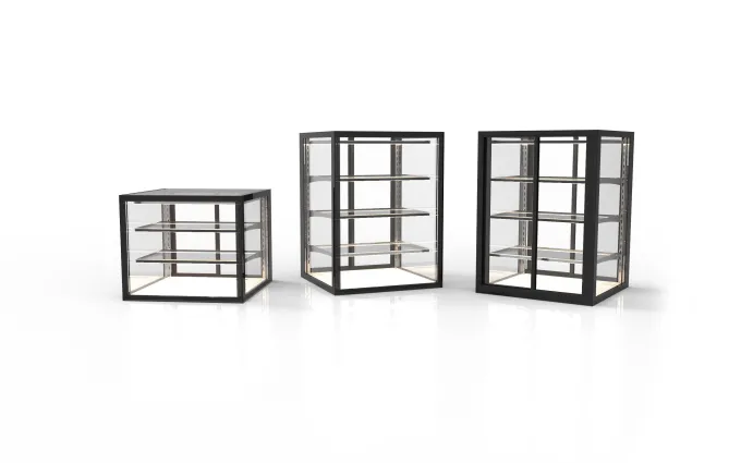 Vitrine Neutre avec Base 60 Integra Série Neutral - 3 Etagères - Accès front et Arrière - Sayl