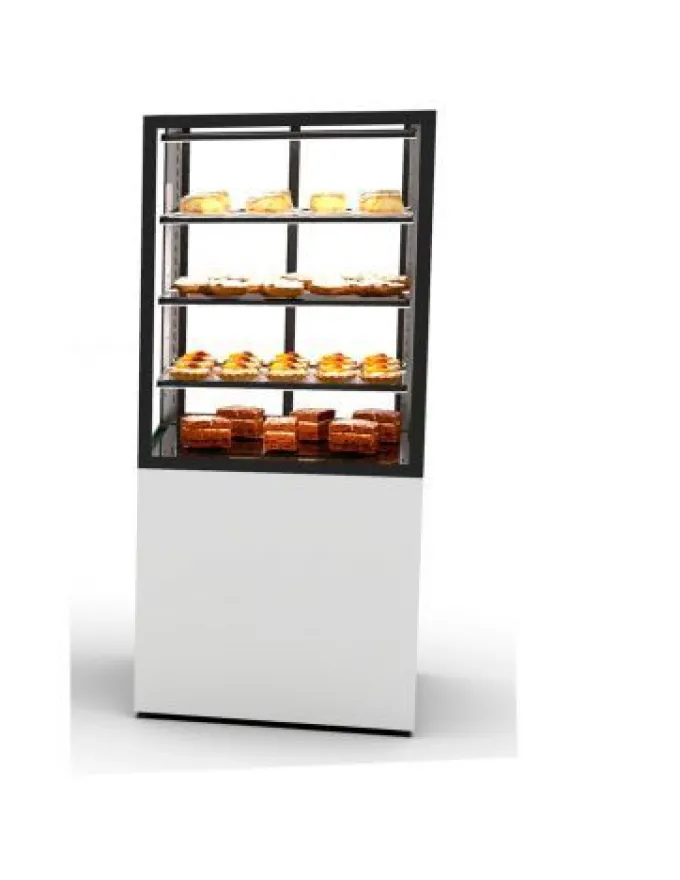 Vitrine Neutre à 4 Faces avec Base 60 - 600 x 600 x 1400 mm et avec Accès Frontal - Température +6 à +10°C - Sayl