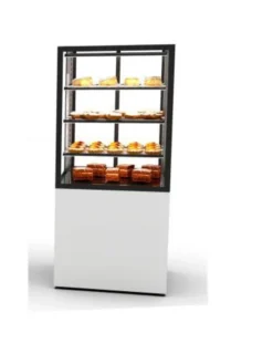 Vitrine Neutre à 4 Faces avec Base 60 - 600 x 600 x 1400 mm et avec Accès Frontal - Température +6 à +10°C - Sayl