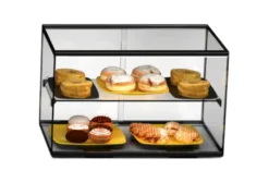 Vitrine Neutre Rectangulaire 2 Etagères en Verre Tremp sans LED - SAYL