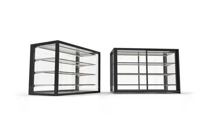 Vitrine Neutre Série Integra Compacte Neutral Base 120 - Accès Arrière - 3 Etagères - Sayl