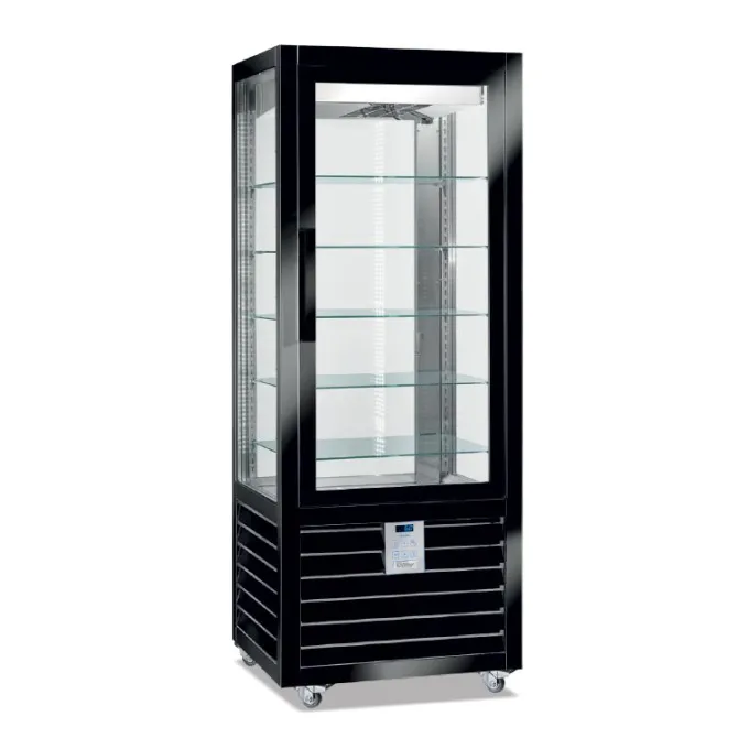 VITRINE NÉGATIVE VENTILÉE BI-TEMPÉRATURE - 2 PORTES - 5 ÉTAGÈRES VERRE + 6 TOURNANTES - 848 L - Isotech