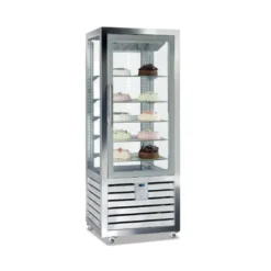 VITRINE NÉGATIVE VENTILÉE BI-TEMPÉRATURE - 1 PORTE - 3 ÉTAGÈRES VERRE - 264 L - Isotech