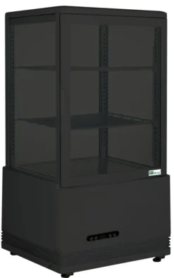 Vitrine à Poser Noire 4 Faces Vitrées Double Vitrage - 58 L - AFI Collin Lucy
