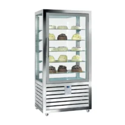 VITRINE POSITIVE VENTILÉE - 2 PORTES COULISSANTES - 6 ÉTAGÈRES VERRE - 528 L - ISOTECH