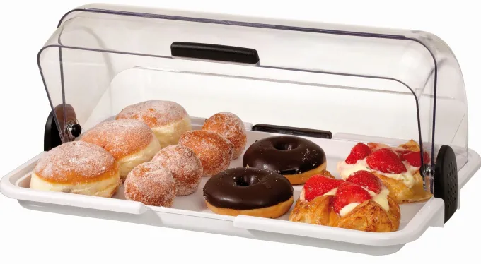Vitrine pour buffet "Grand" couvercle plexiglas ouverture des 2 côtés - H 195 mm - Bartscher